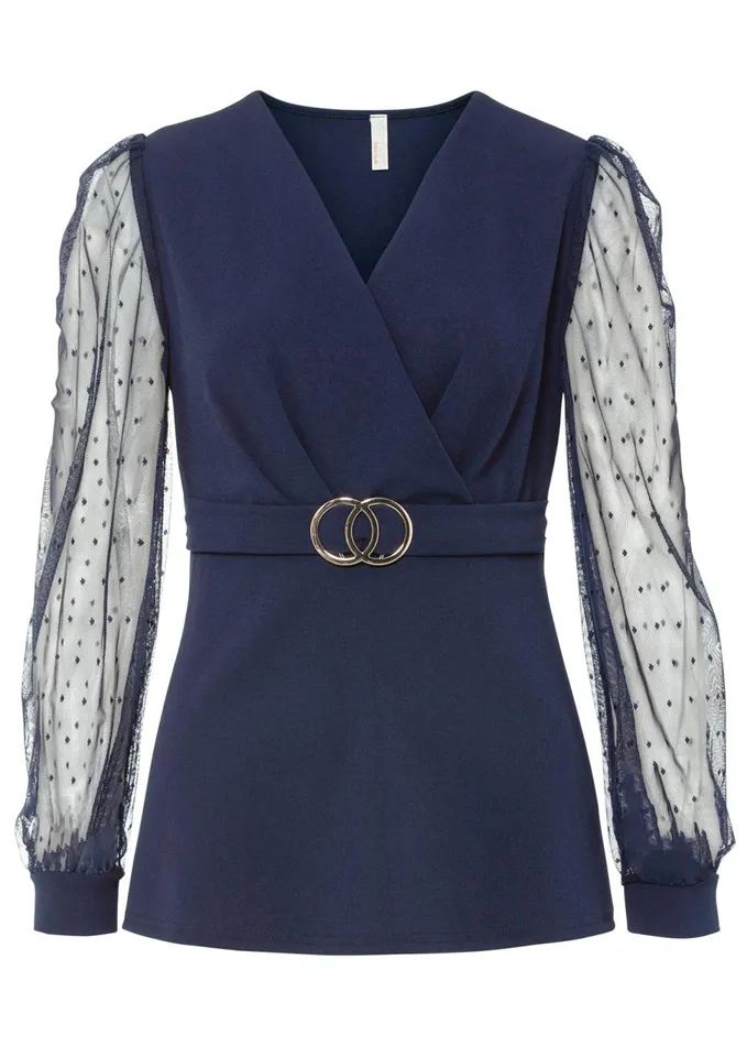 BELTED TOP Navy Women VENUS Night Out Tops