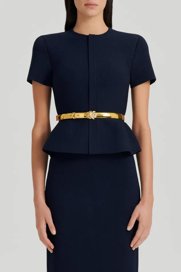 Belts Women Scanlan Theodore FLOWER BUCKLE BELT 2 Gold
