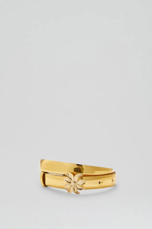 Belts Women Scanlan Theodore FLOWER BUCKLE BELT 2 Gold Belts Women Scanlan Theodore FLOWER BUCKLE BELT 2 Gold