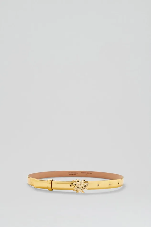 Belts Women Scanlan Theodore FLOWER BUCKLE BELT 2 Gold Belts Women Scanlan Theodore FLOWER BUCKLE BELT 2 Gold