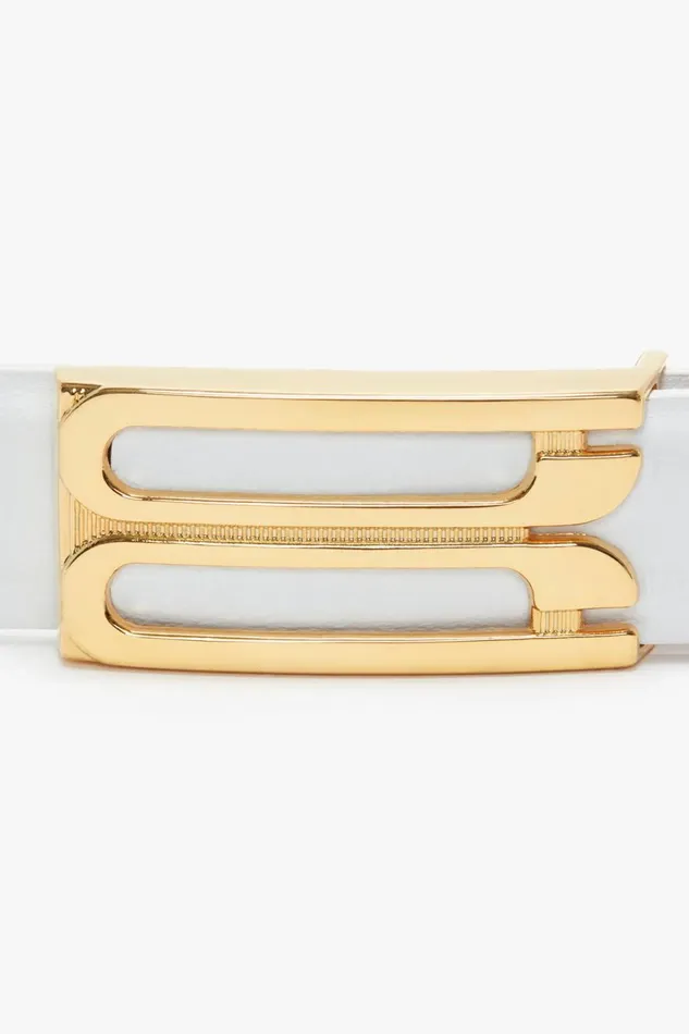 Belts Women Victoria Beckham Frame Belt In White Leather
