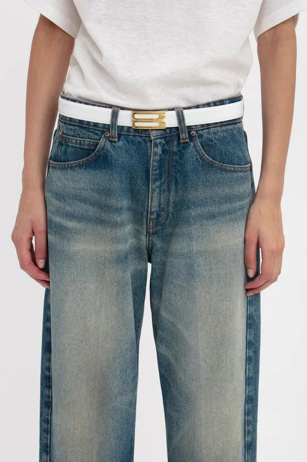 Belts Women Victoria Beckham Frame Belt In White Leather