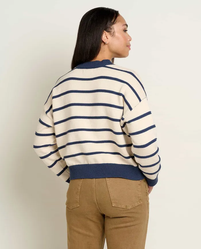Bianca II Crew Sweater True Navy Stripe Women8217s Sweaters ToadandCo