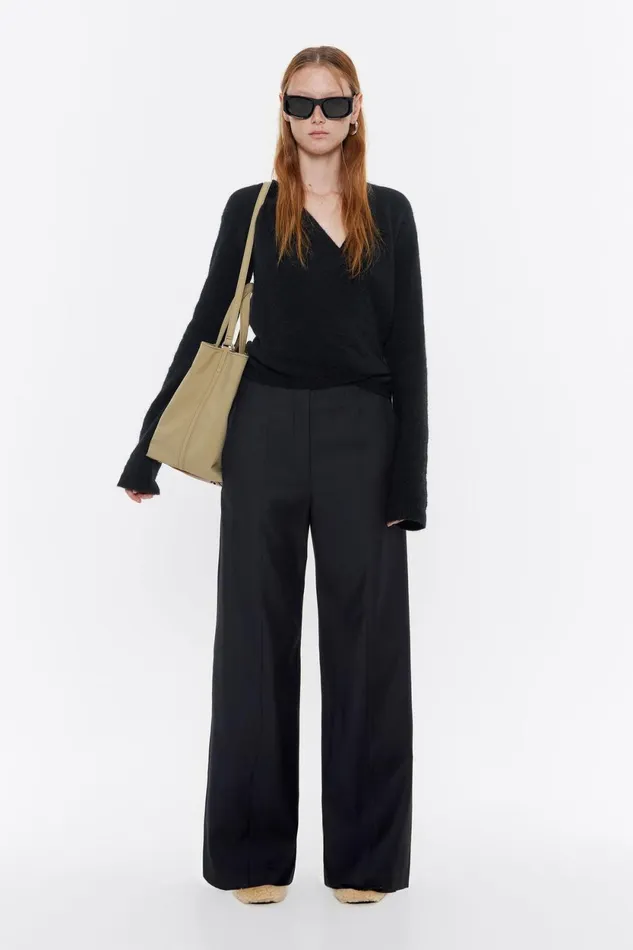 Black Cool Wool Trousers Black Women Bimba Y Lola Party Black Cool Wool Trousers Black Women Bimba Y Lola Party