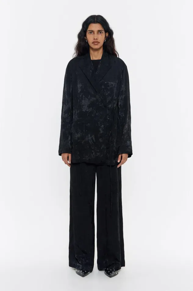 Black Fluid Jacquard Jacket Black Women Bimba Y Lola Party Black Fluid Jacquard Jacket Black Women Bimba Y Lola Party