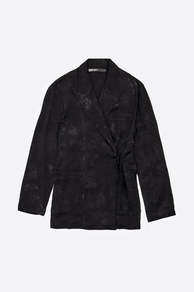 Black Fluid Jacquard Jacket Black Women Bimba Y Lola Party Black Fluid Jacquard Jacket Black Women Bimba Y Lola Party