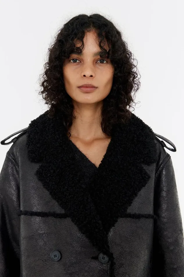 Black Fur Coat Black Women Bimba Y Lola Party Black Fur Coat Black Women Bimba Y Lola Party