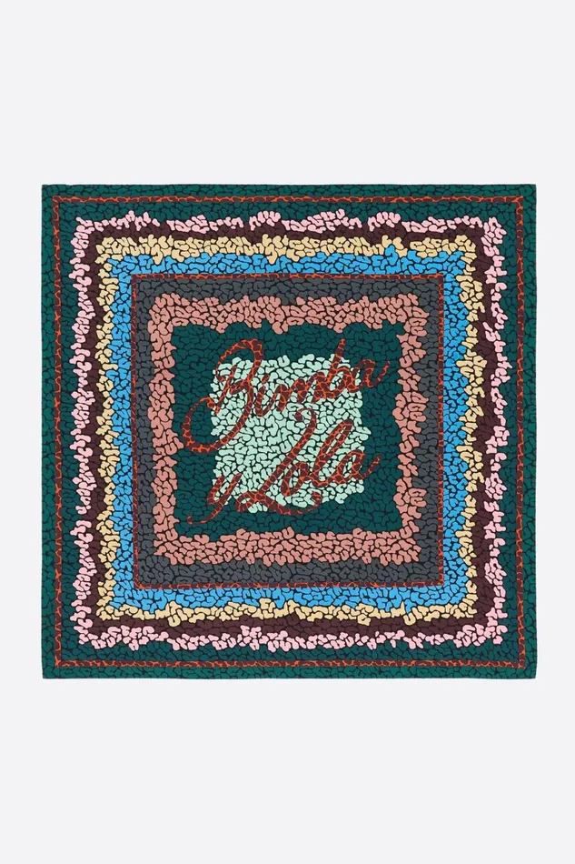 Black Leopard Borders And Logo Scarf Black Women Bimba Y Lola Scarves