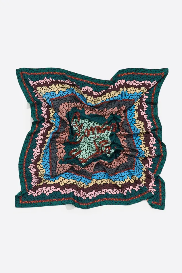 Black Leopard Borders And Logo Scarf Black Women Bimba Y Lola Scarves Black Leopard Borders And Logo Scarf Black Women Bimba Y Lola Scarves