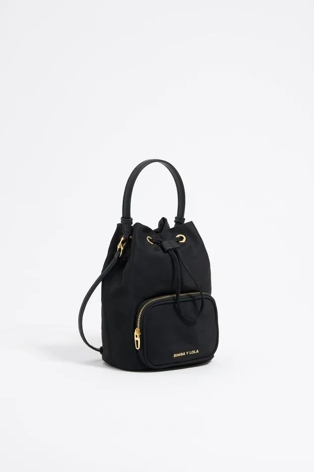 Black Nylon Bucket Bag Black Women Bimba Y Lola Mini Bags