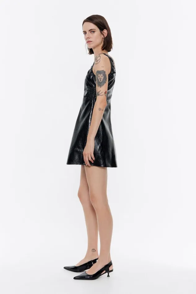 Black Ruched Mini Dress Black Women Bimba Y Lola Dresses And Jumpsuits