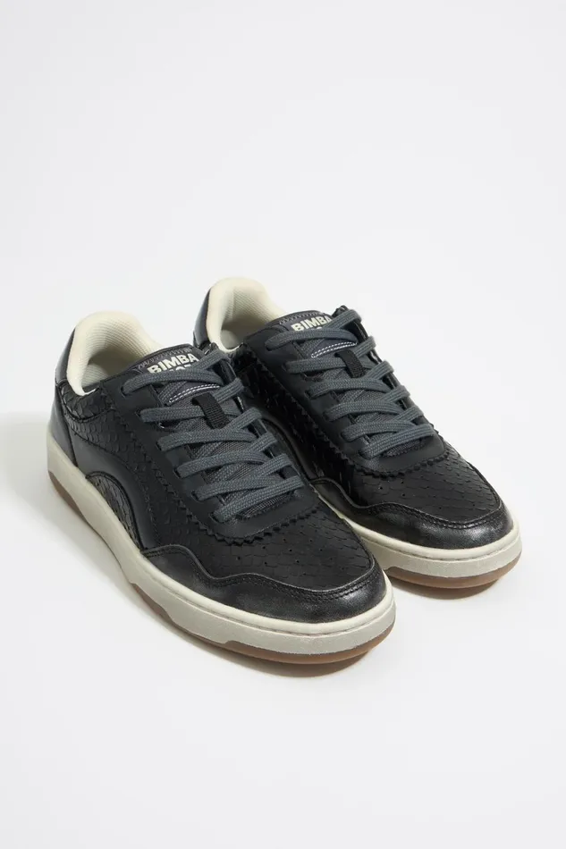 Black Snakeskin Textured Leather 13 57 Cupsole Sneaker Black Women Bimba Y Lola Sneakers Black Snakeskin Textured Leather 13 57 Cupsole Sneaker Black Women Bimba Y Lola Sneakers