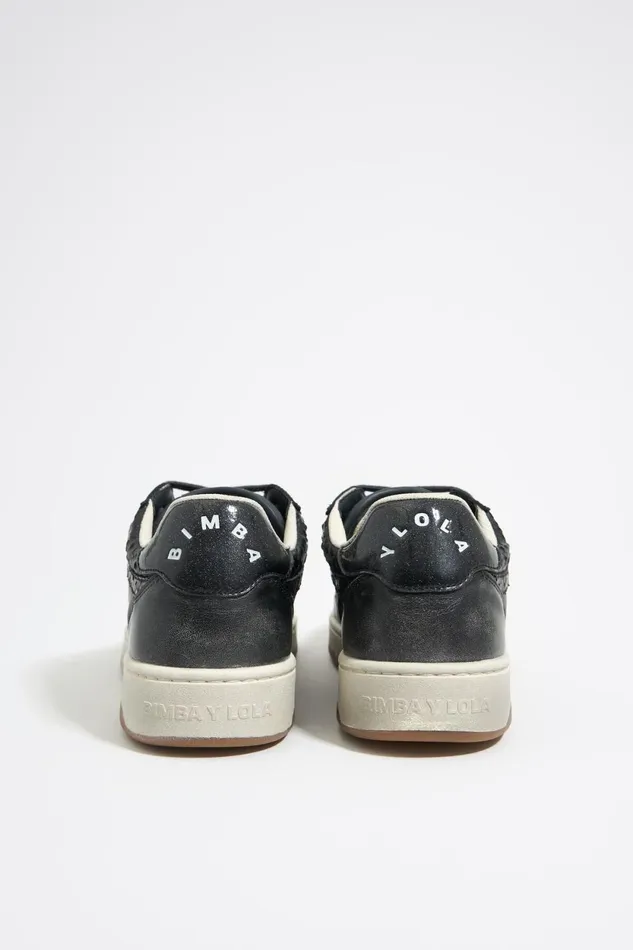 Black Snakeskin Textured Leather 13 57 Cupsole Sneaker Black Women Bimba Y Lola Sneakers Black Snakeskin Textured Leather 13 57 Cupsole Sneaker Black Women Bimba Y Lola Sneakers