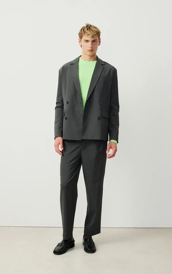 Blazer Kabird Melange Charcoal Men American Vintage Jackets and Blazers Blazer Kabird Melange Charcoal Men American Vintage Jackets and Blazers