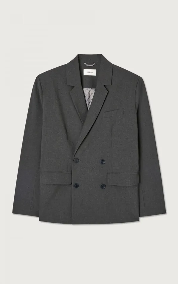 Blazer Kabird Melange Charcoal Men American Vintage Jackets and Blazers Blazer Kabird Melange Charcoal Men American Vintage Jackets and Blazers