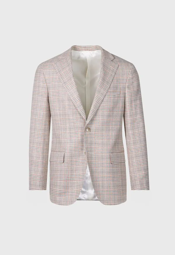Blazers and Jackets Paulstuart Mens Plaid Summer Jacket TanSage