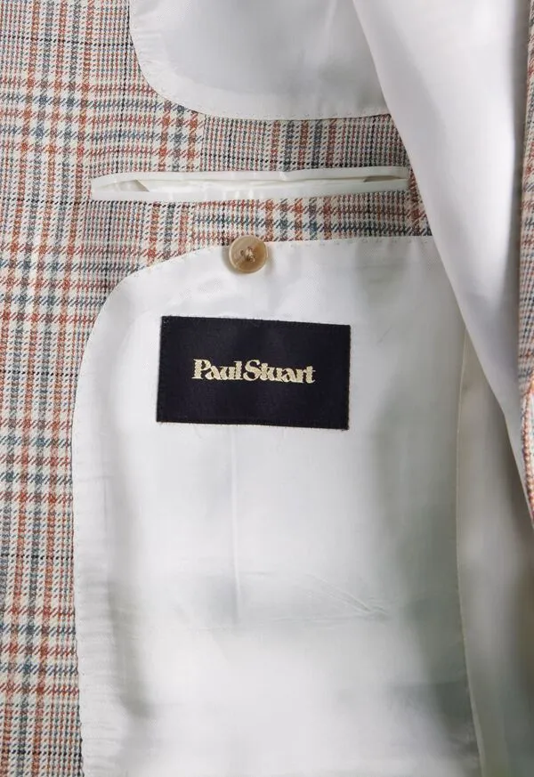 Blazers and Jackets Paulstuart Mens Plaid Summer Jacket TanSage Blazers and Jackets Paulstuart Mens Plaid Summer Jacket TanSage