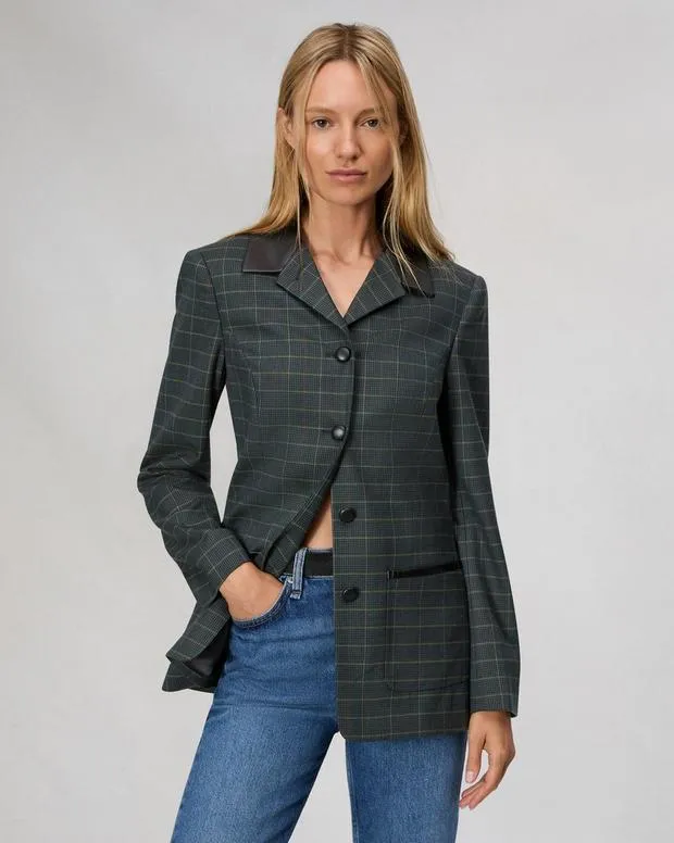Blazers and Vests Women Rag and Bone Drew Plaid Blazer Green Multi Plaid