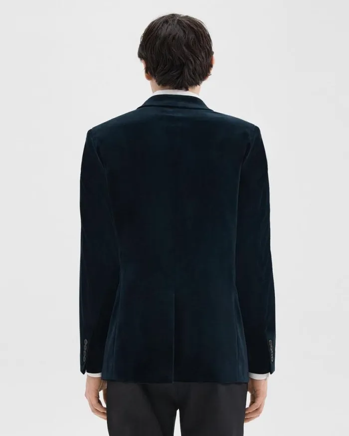 Blazers Jackets Men Theory Chambers Blazer In Stretch Velvet Baltic Blazers Jackets Men Theory Chambers Blazer In Stretch Velvet Baltic