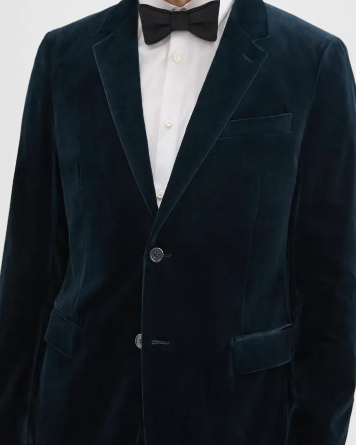 Blazers Jackets Men Theory Chambers Blazer In Stretch Velvet Baltic Blazers Jackets Men Theory Chambers Blazer In Stretch Velvet Baltic