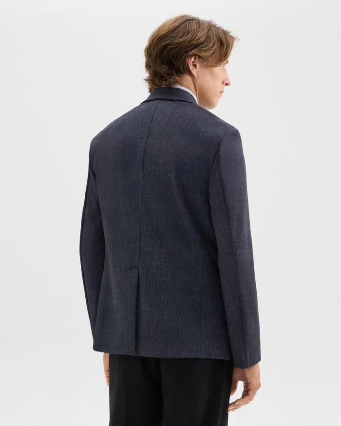 Blazers Jackets Men Theory Clinton Blazer In Herringbone Precision Ponte Baltic Melange