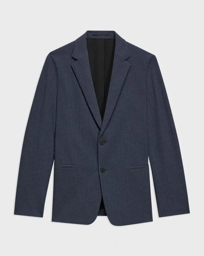 Blazers Jackets Men Theory Clinton Blazer In Herringbone Precision Ponte Baltic Melange