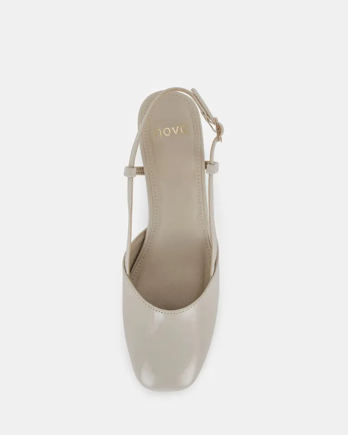 Block Heels IYLA NUDE PATENT Pumps 8211 NOVO Shoes Women
