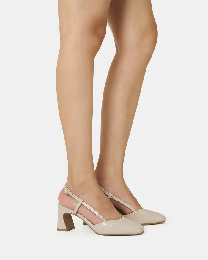 Block Heels IYLA NUDE PATENT Pumps 8211 NOVO Shoes Women