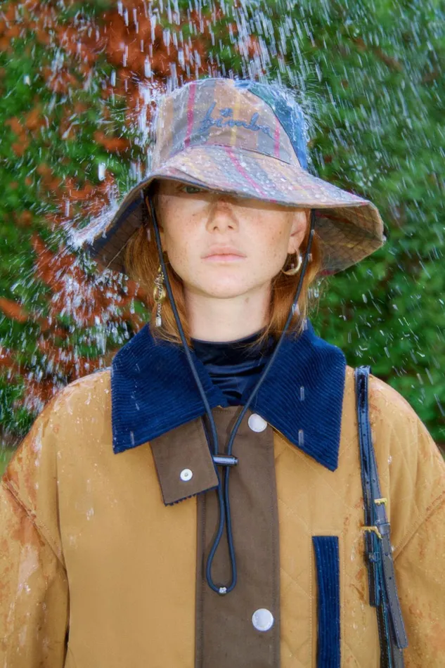 Blue Checked Cotton Hat Blue Women Bimba Y Lola Hats And Caps
