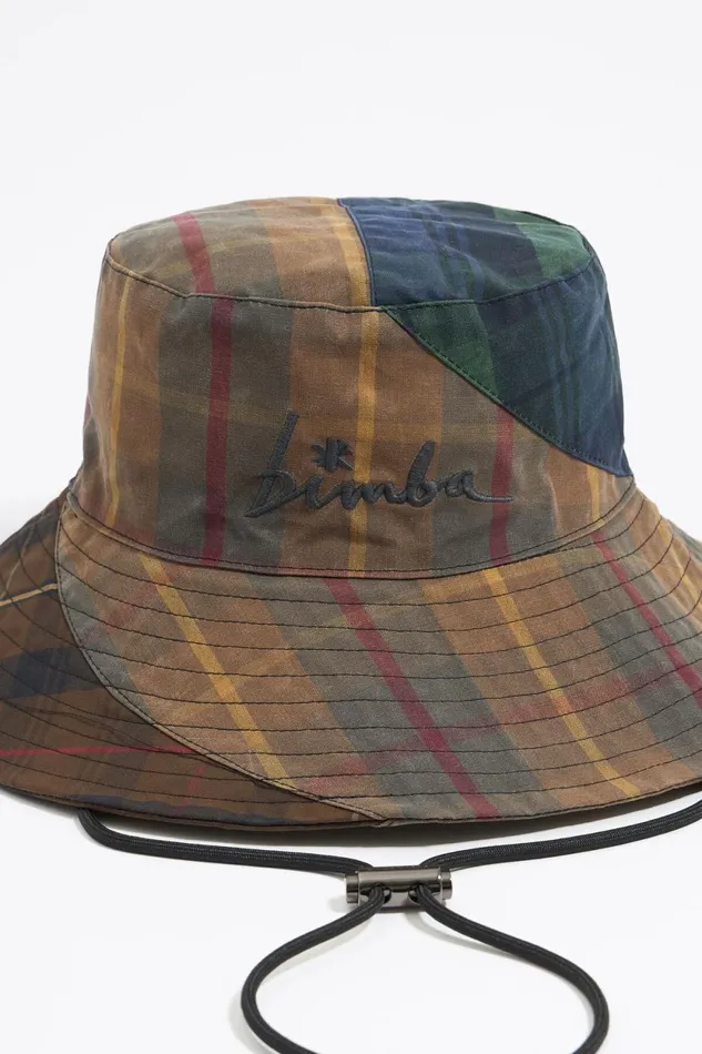 Blue Checked Cotton Hat Blue Women Bimba Y Lola Hats And Caps Blue Checked Cotton Hat Blue Women Bimba Y Lola Hats And Caps
