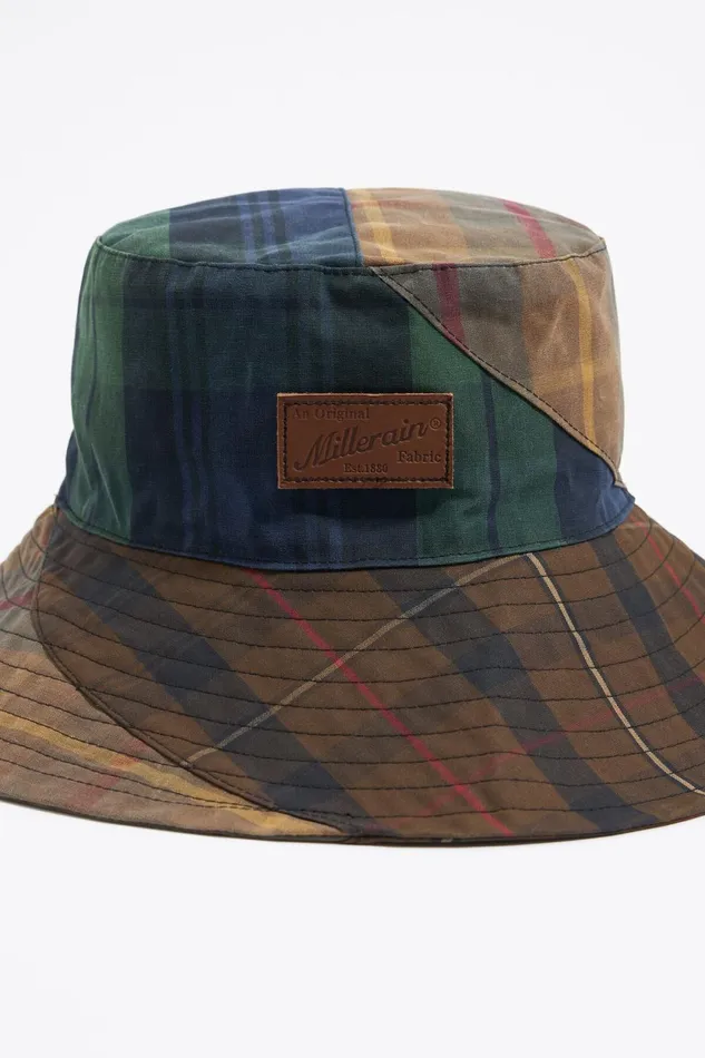 Blue Checked Cotton Hat Blue Women Bimba Y Lola Hats And Caps Blue Checked Cotton Hat Blue Women Bimba Y Lola Hats And Caps