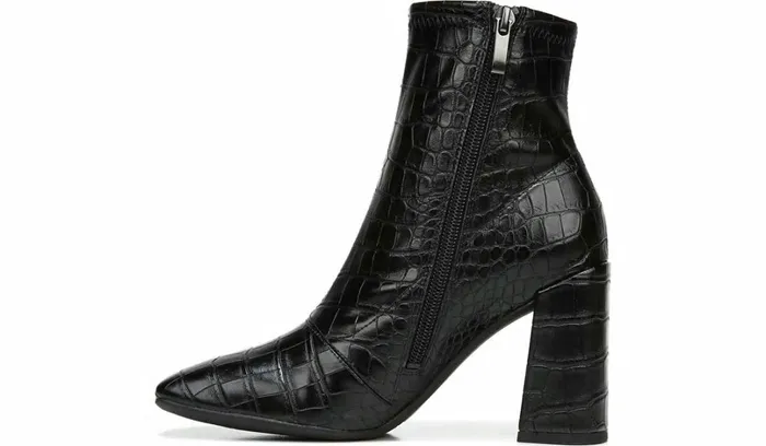 Booties Women Franco Sarto Franco Harmond Block Heel Bootie Black Crocco