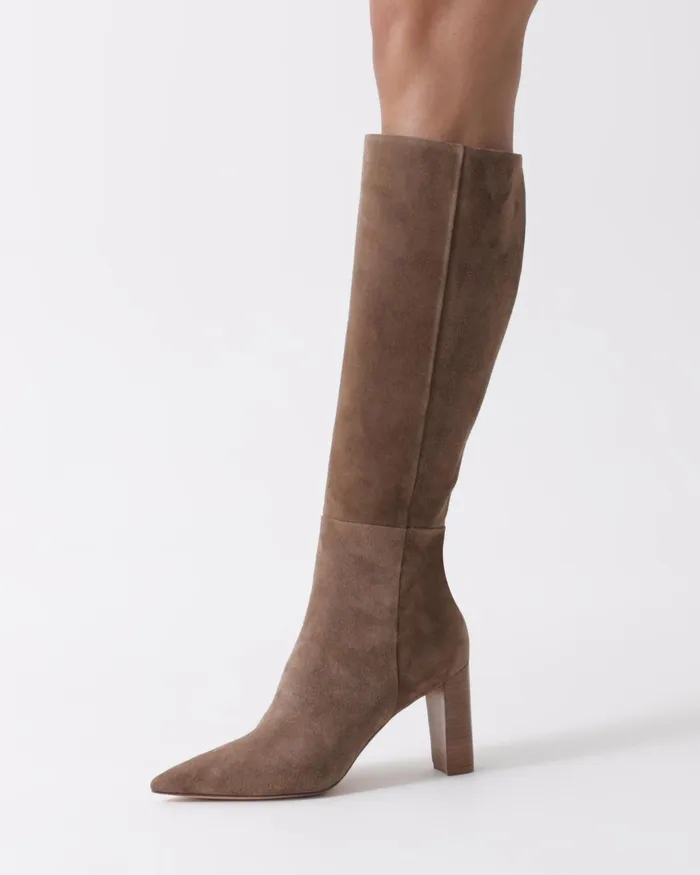 Boots Women Alexandre Birman Elisa Tan Tall Boot 8211 Luxury Leather Boots 8211 KneeHigh Boots Tan
