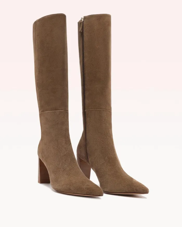 Boots Women Alexandre Birman Elisa Tan Tall Boot 8211 Luxury Leather Boots 8211 KneeHigh Boots Tan