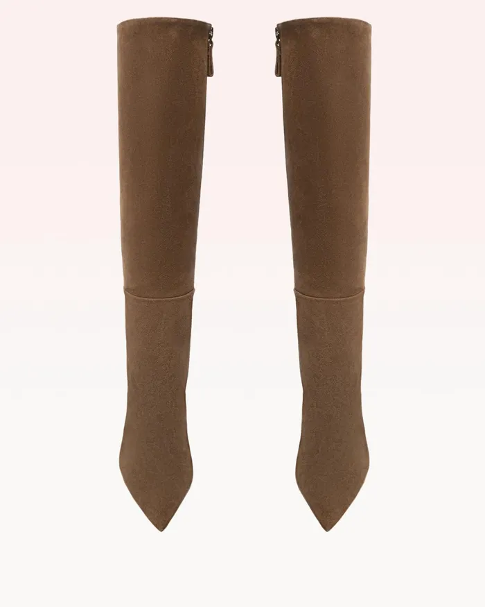 Boots Women Alexandre Birman Elisa Tan Tall Boot 8211 Luxury Leather Boots 8211 KneeHigh Boots Tan