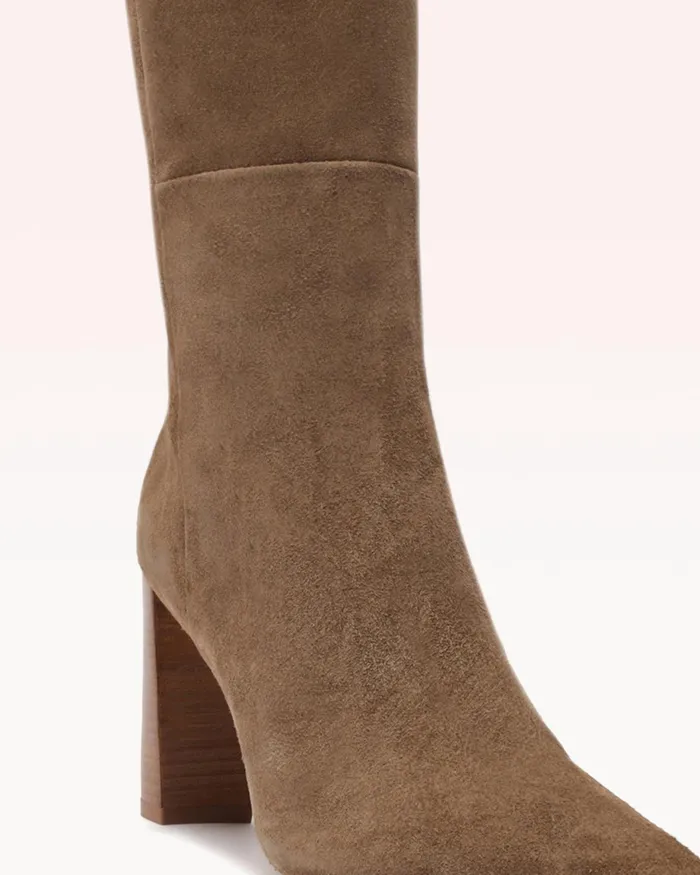 Boots Women Alexandre Birman Elisa Tan Tall Boot 8211 Luxury Leather Boots 8211 KneeHigh Boots Tan
