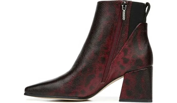 Boots Women Franco Sarto Sarto Brynn Block Heel Bootie Bordeaux Leather