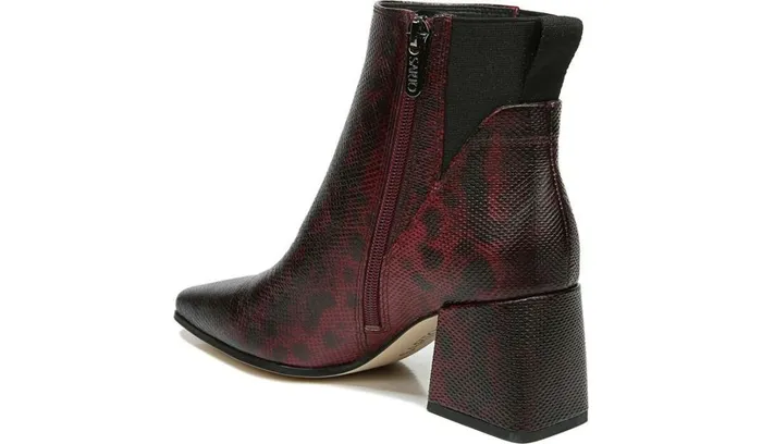 Boots Women Franco Sarto Sarto Brynn Block Heel Bootie Bordeaux Leather