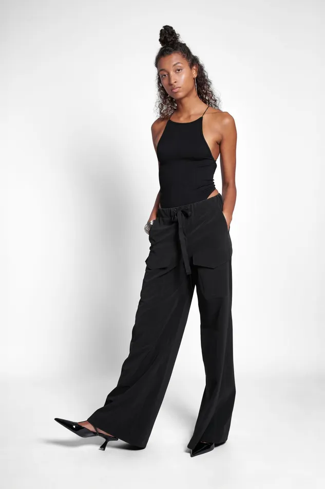 Bottoms Women Stutterheim Jarla Matte Trousers Black