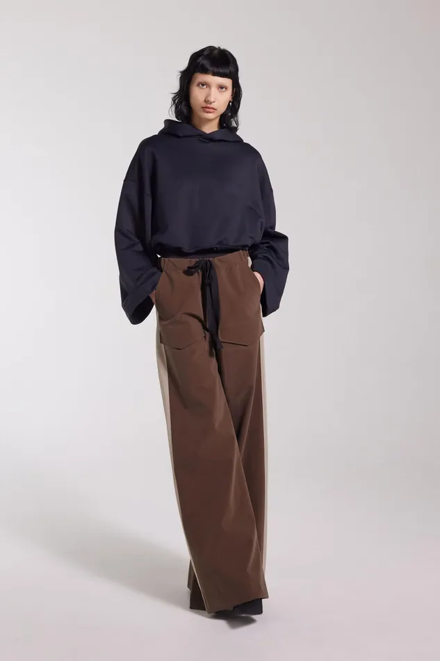 Bottoms Women Stutterheim Jarla Stripe Trousers Dark Brown