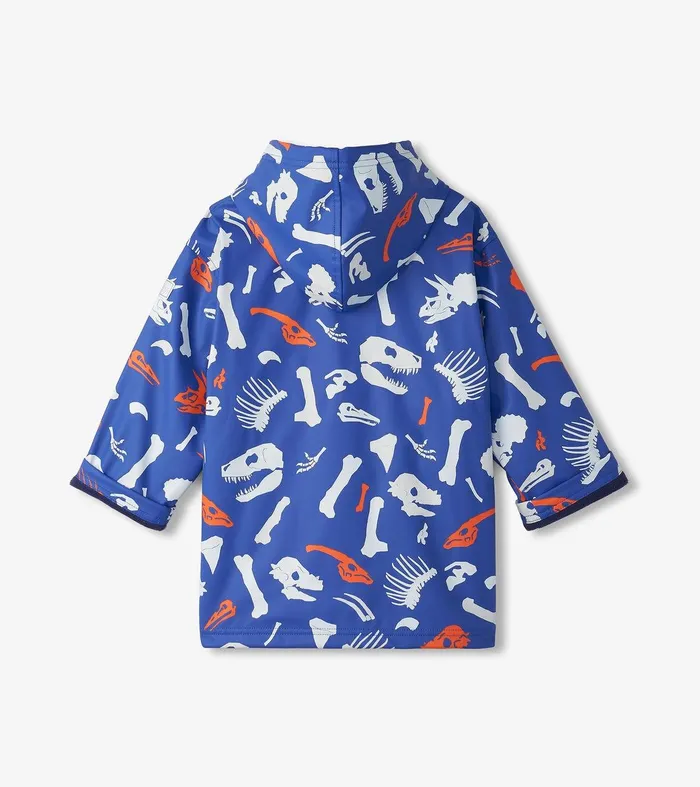 Boys Dino Fossils Colour Changing ZipUp Rain Jacket Hatley