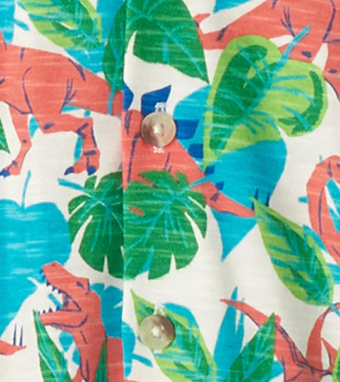 Boys Jungle Dino Short Sleeve Jersey Button Down Hatley