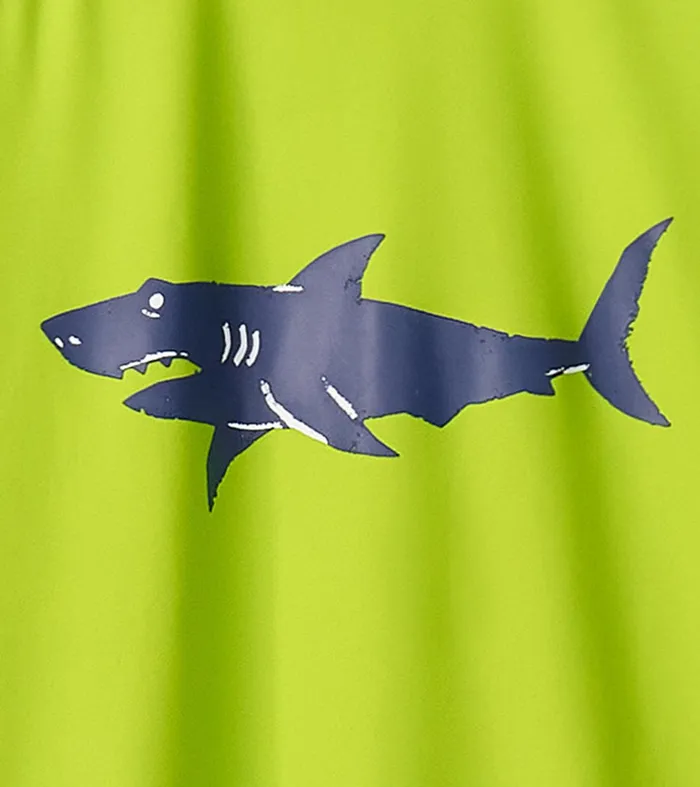 Boys Lime Green Shark Short Sleeve Rashguard Hatley