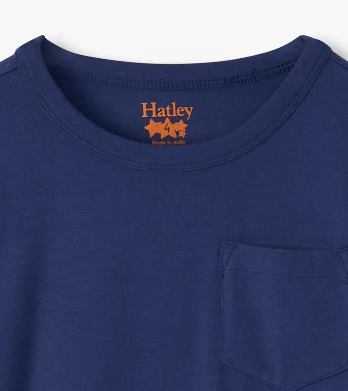 Boys Patriot Blue Long Sleeve Bamboo TShirt Hatley