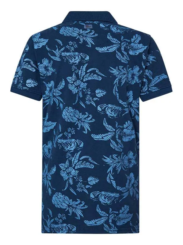 Boys Poloshirts Petrol Industries Botanical Polo Shirt Petrol Blue