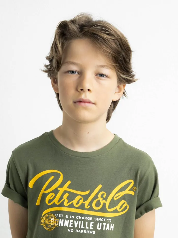 Boys TShirts Petrol Industries Artwork TShirt Dusty Army