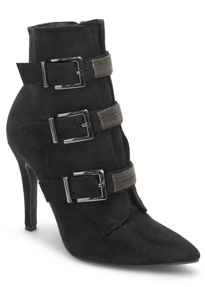 BUCKLE DETAIL BOOTIES Black Women VENUS Boots and Booties