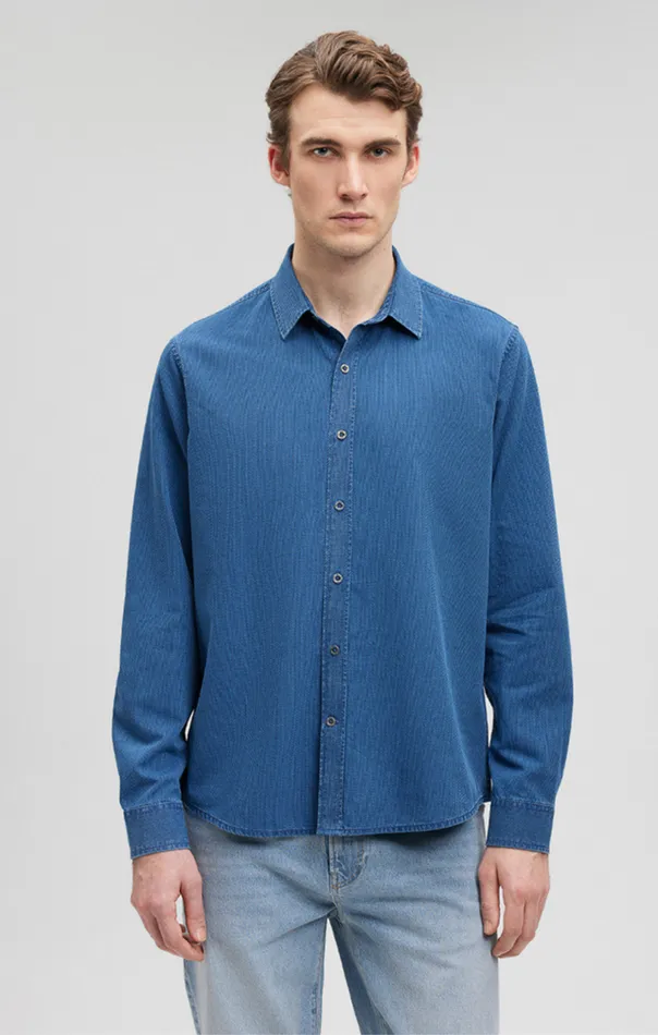 Button UpLong Sleeve Shirt In Indigo Men Mavi Jeans Shirts