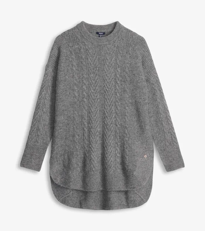 Cable Knit Tunic 8211 Charcoal Heather Hatley
