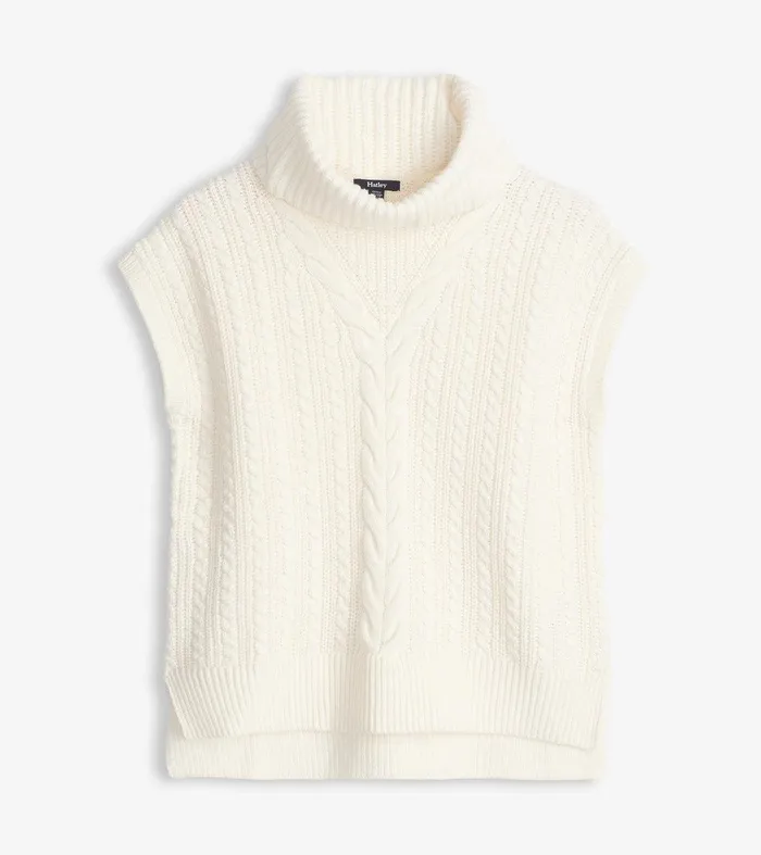 Cable Knit Vest 8211 Winter White Hatley